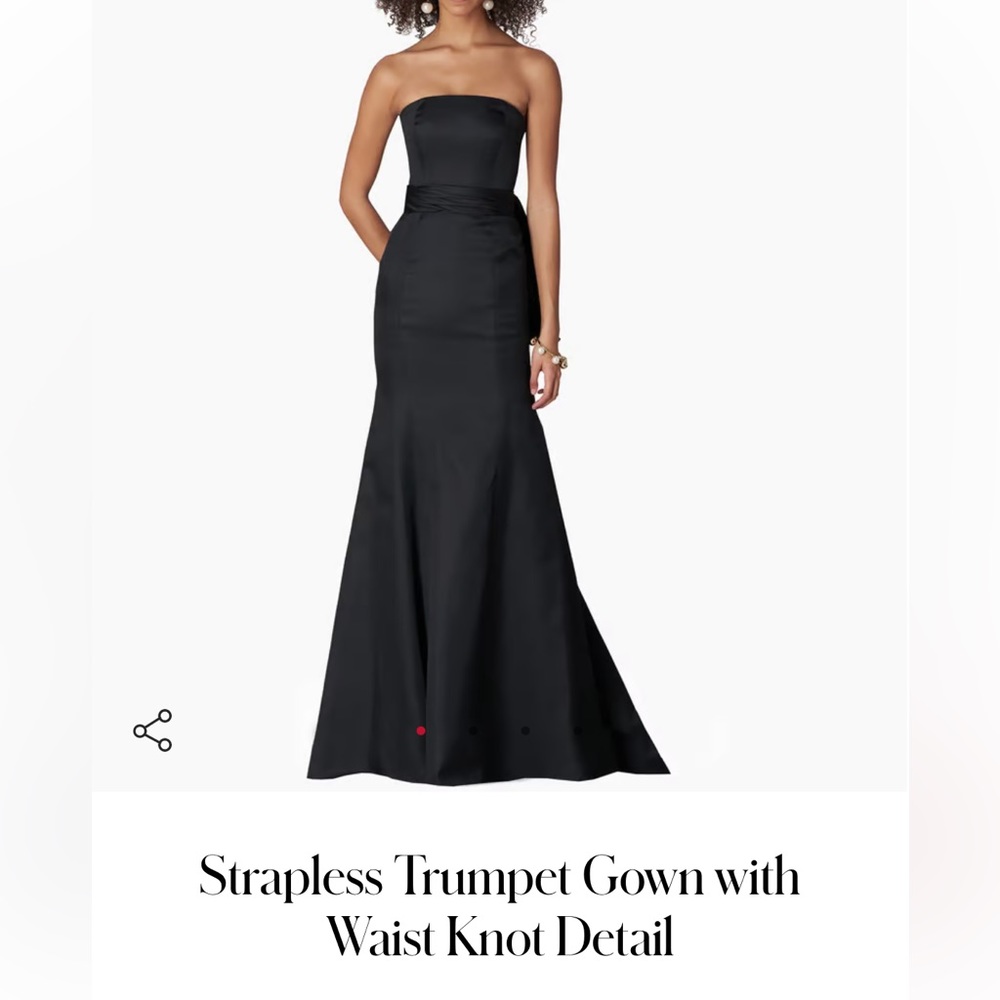 NWT strapless trumpet gown with waist knot detail